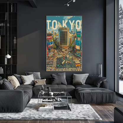 Tokyo Shibuya Crossing Urban Life Travel Poster