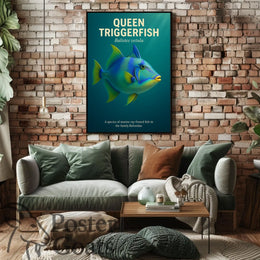 Queen Triggerfish Photorealistic Art Animal Poster