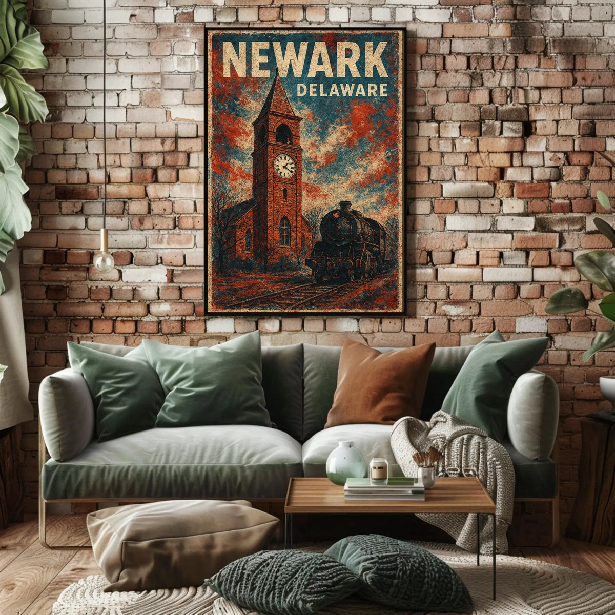 Newark Clock Tower Travel Art Deco Poster