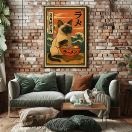 Ramen Cat Delight Poster