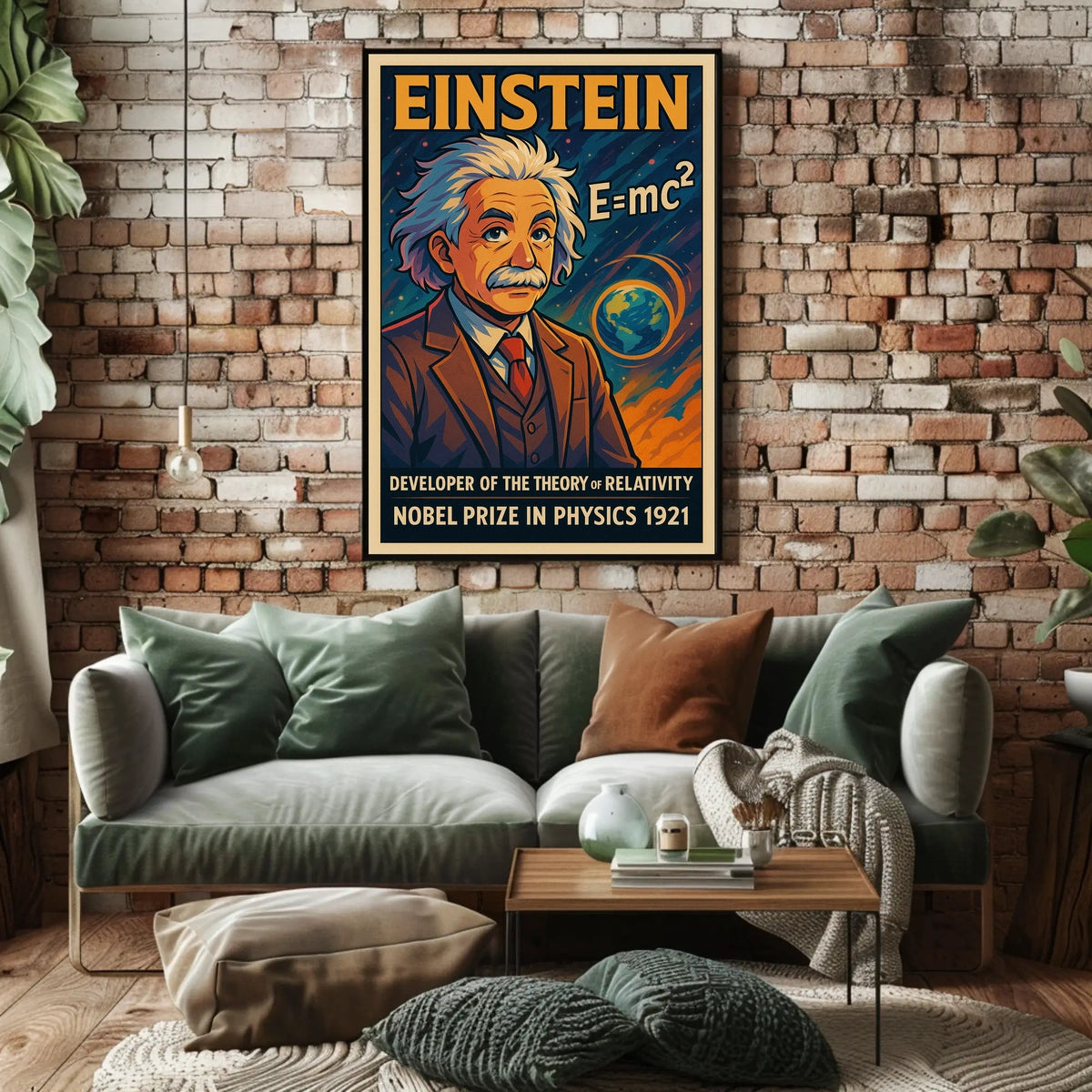 Albert Einstein Relativity Vintage Science Inspiring Intellectual Home Wall Art Poster