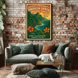 American Samoa Scenic Vintage Travel Poster
