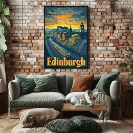 Edinburgh Icons Panorama Travel Poster