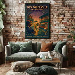 New Orleans Celebration Vintage Cultural or Heritage Poster