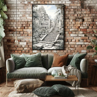 Ancient Mesoamerican Jungle Pyramid Cultural or Heritage Poster