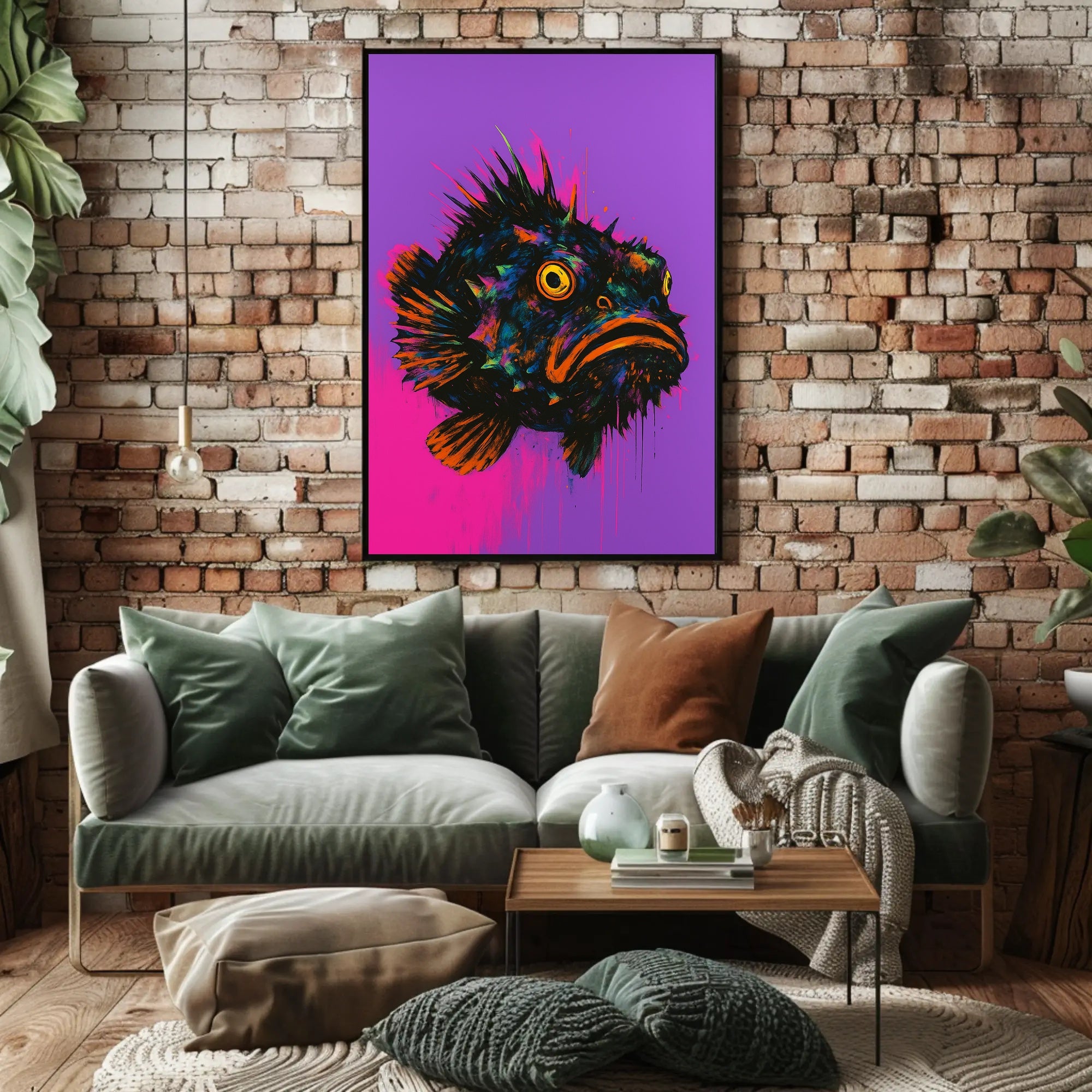 Neon Fish Expression Poster