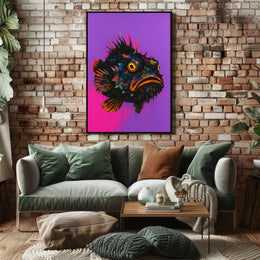 Neon Fish Expression Poster