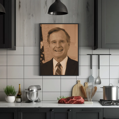 George Bush 41st President Sepia Photo