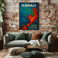 Hawaii Volcano Adventure: Vibrant Tropical Art Poster