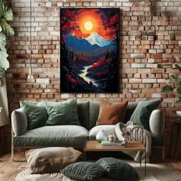 Majestic Mountain Sunset Poster