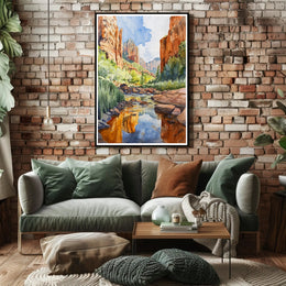 Tranquil Canyon Stream Poster PosterGoat