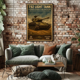 T92 Light Tank Vintage Military Recruitment Poster