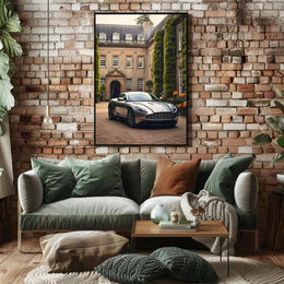 Luxury Sports Car Mansion Elegance Artistic Poster