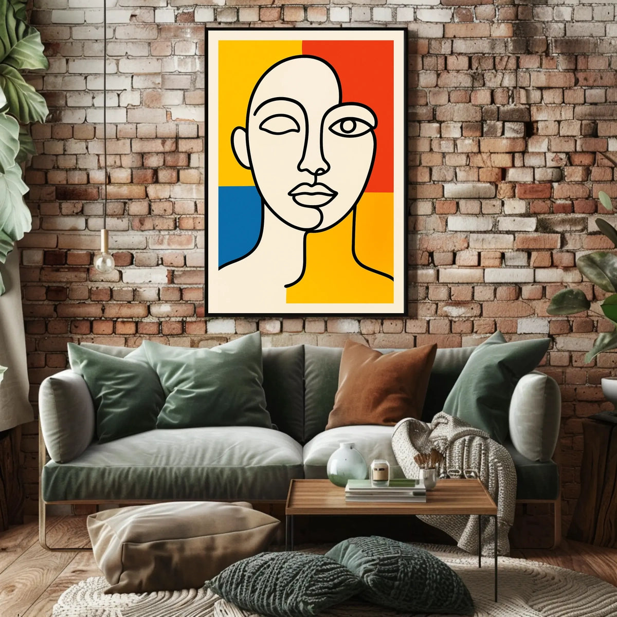 Abstract Portrait in Primary Colors Poster