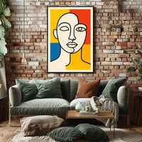 Abstract Portrait in Primary Colors Poster