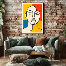 Abstract Portrait in Primary Colors Poster