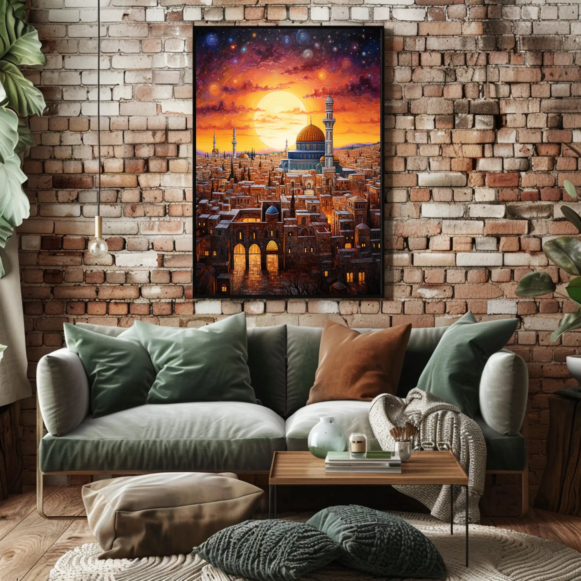 Sunset Over The Ancient City Poster