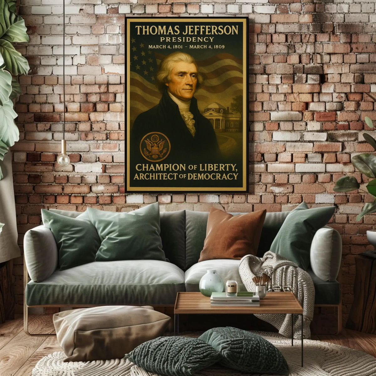Thomas Jefferson Historical Theme Vintage Art Poster