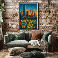 Oklahoma City The Big Friendly Poster Cityscape Wall Art