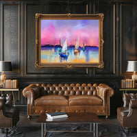 Serene Sunset Sails Poster