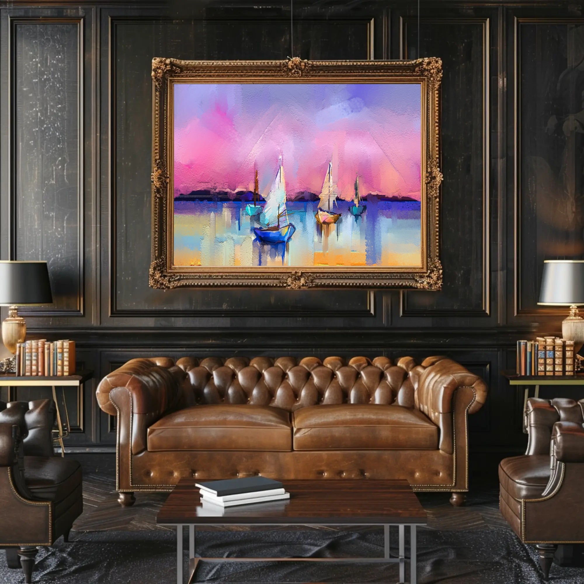 Serene Sunset Sails Poster