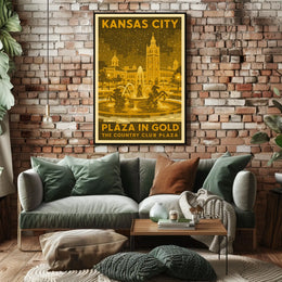 Kansas City Plaza in Gold Poster