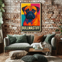 Bullmastiff A Vibrant Portrait Poster