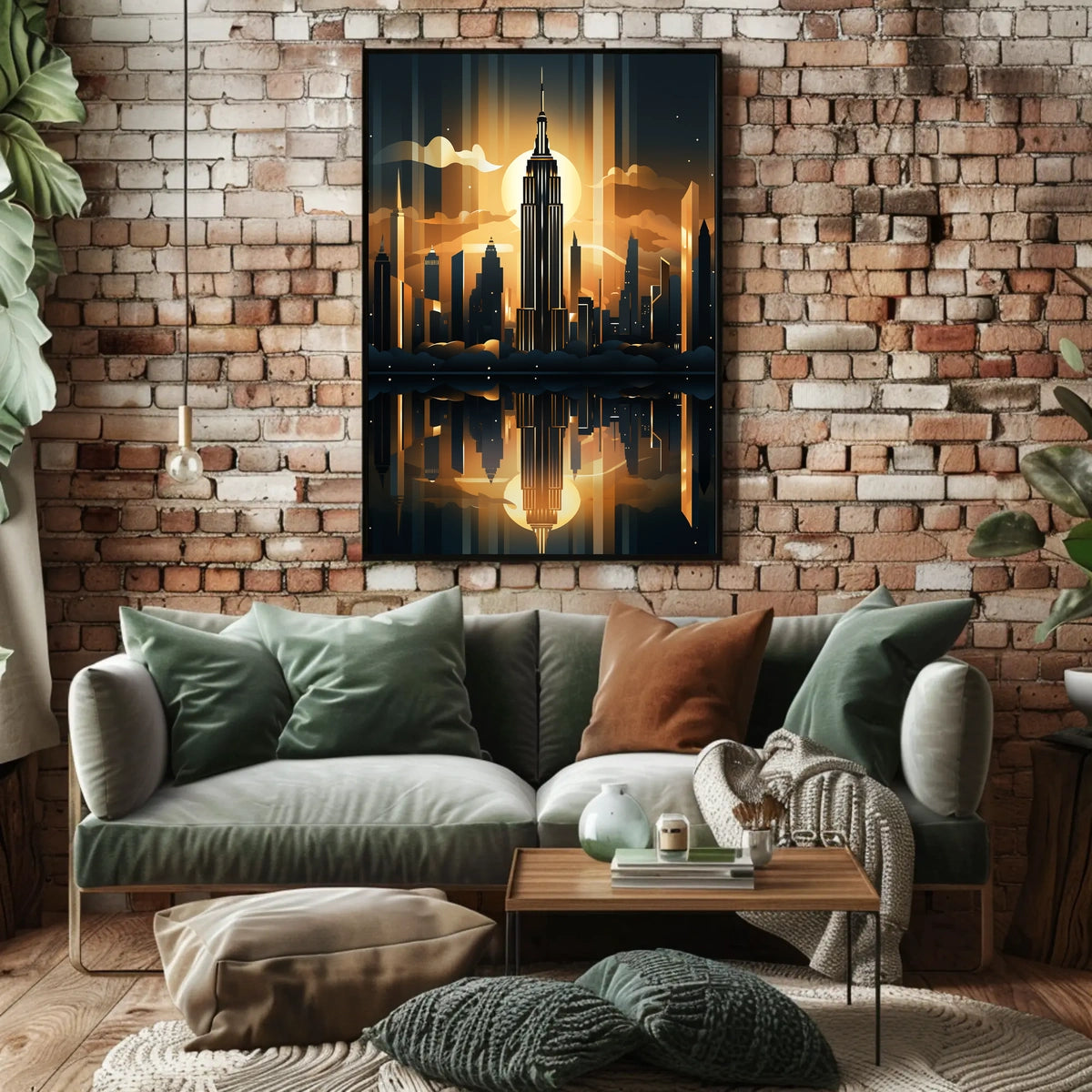Empire State Building Skyline Art Deco Travel Poster
