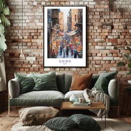 Bustling Market in Cairo Poster PosterGoat