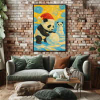 Festive Panda Winter Fun Poster