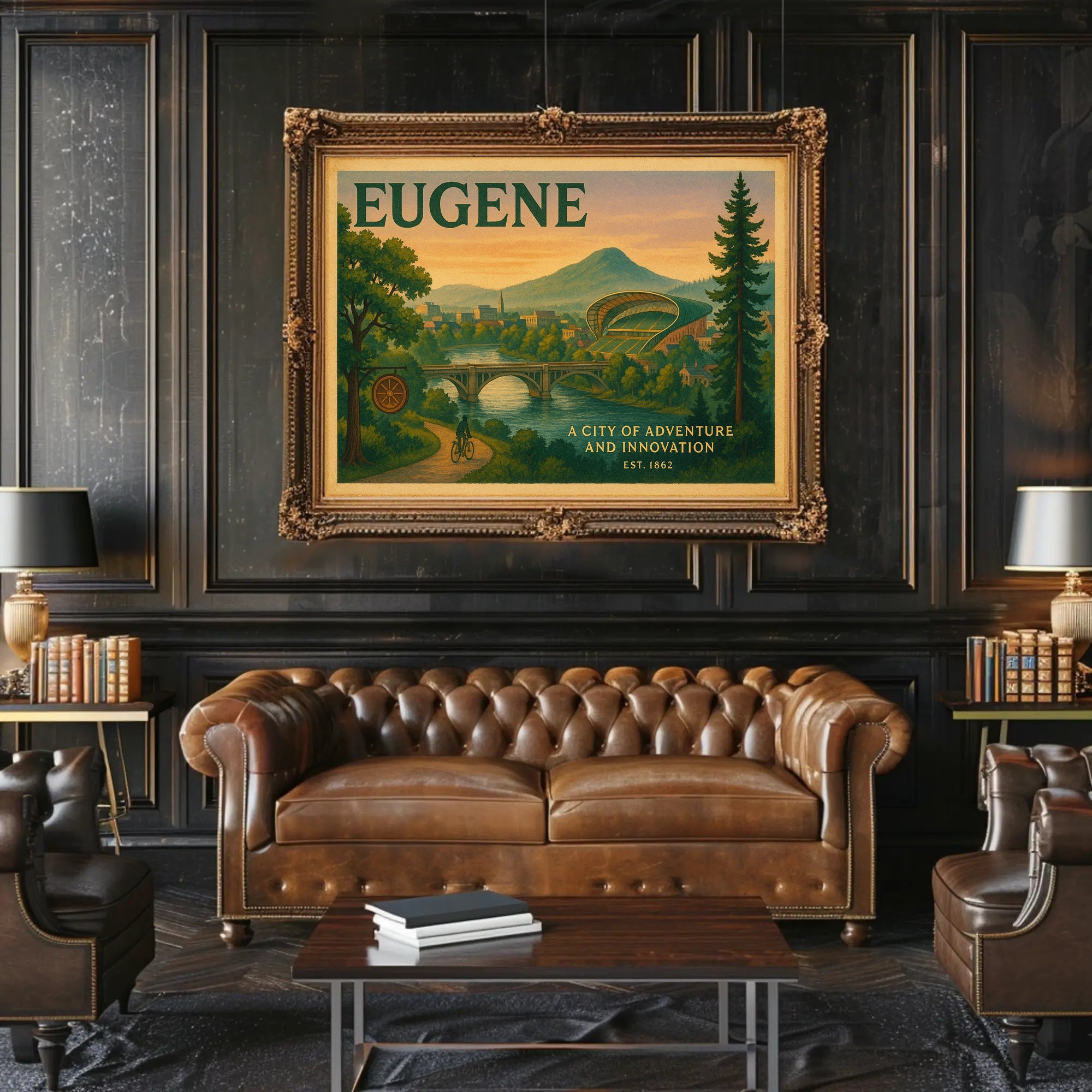 Eugene City Adventure Poster Wall Art Print