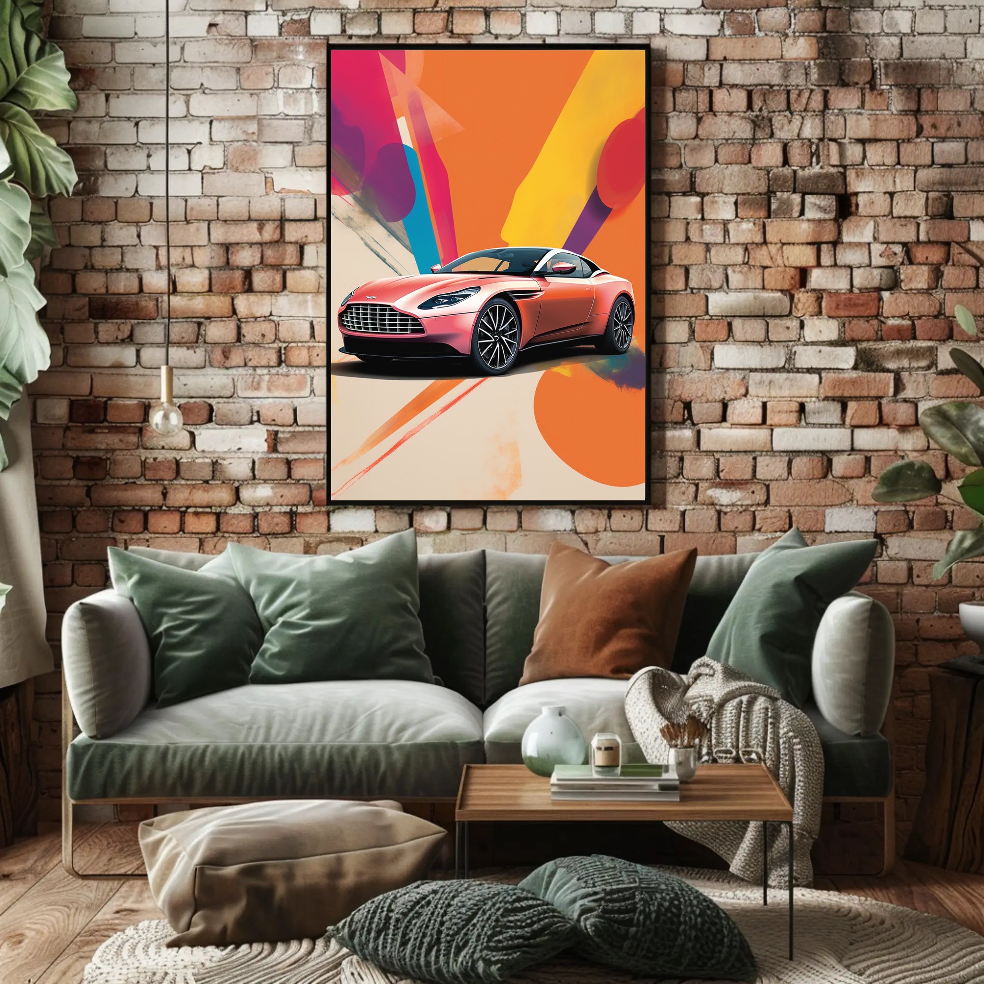 Luxury Sports Car Vibrant Abstract, Artistic, or Pop Culture Poster