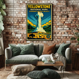 Yellowstone Geyser Adventure: National Park Poster