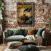 Mississippi Steamboat Journey Poster