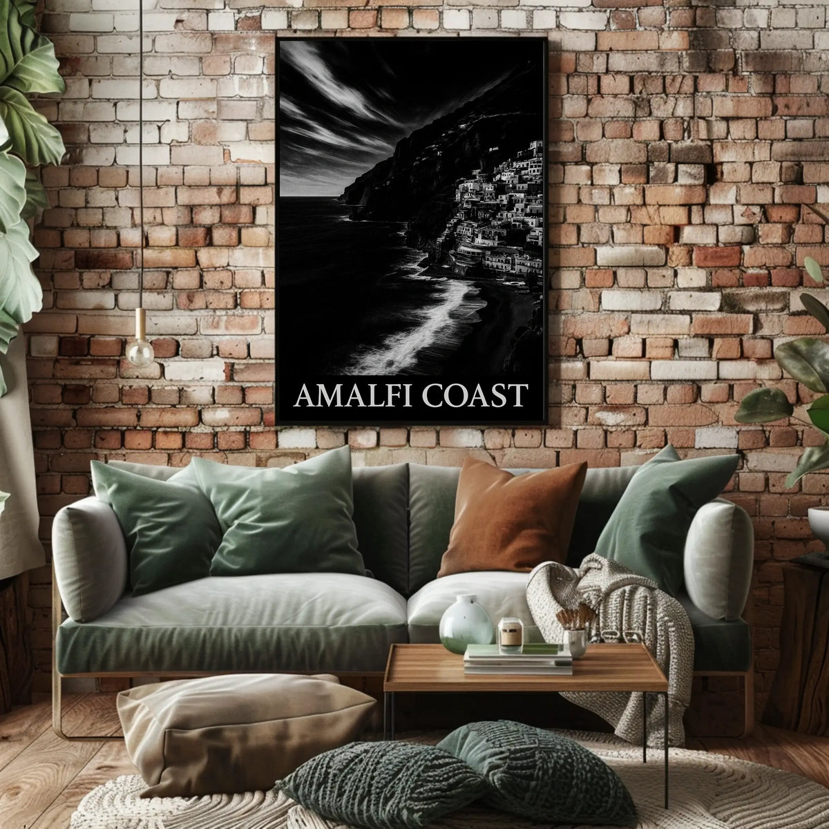 Amalfi Coast Poster Scenic Sunset Seascape Wall Art