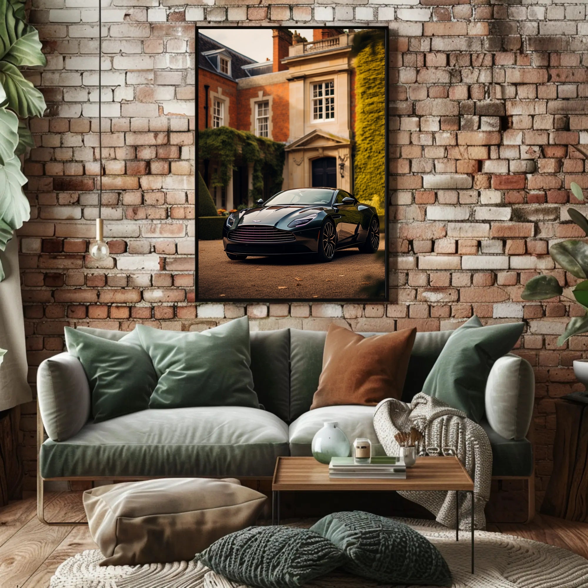 Luxury Car and Mansion Poster PosterGoat