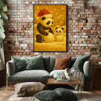 Festive Pandas in Winter Wonderland Poster