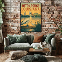 Scenic Baton Rouge Wildlife Travel Poster