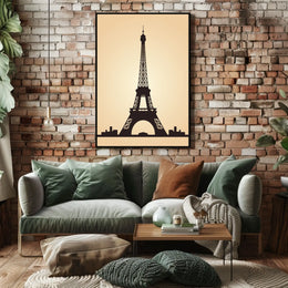 Eiffel Tower Silhouette Minimalist Travel Poster