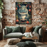 Whimsical Hippo in the Jungle Poster PosterGoat