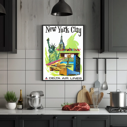 New York City Air Lines Travel Poster
