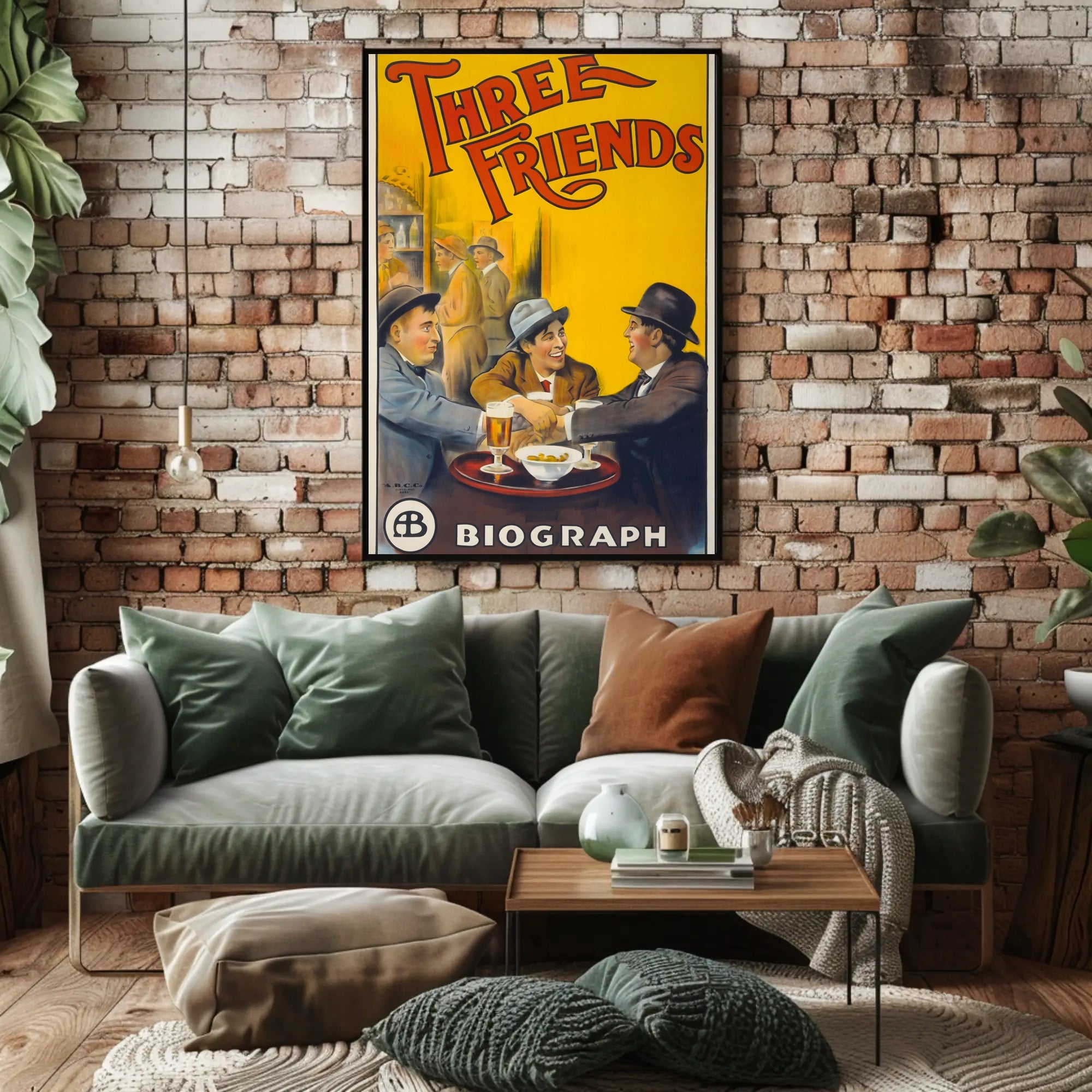 THREE FRIENDS Eye-Catching Abstract Pop Culture Poster