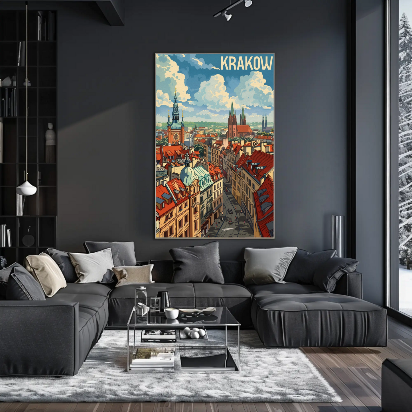 Historic Rooftops Of Krakow Poland Travel Poster