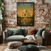 Taj Mahal Vintage Travel Poster Wall Art Print