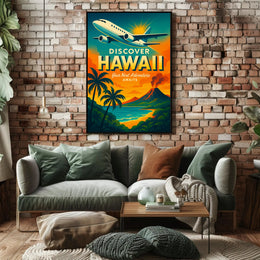 Discover Hawaii Travel Poster Adventure Awaits PosterGoat