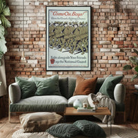 National Guard Enlistment WWII Military Recruitment Poster