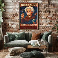 Albert Einstein Relativity Theory Vintage Scenic Poster