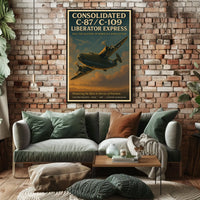 Vintage WWII Liberator Express Aviation Art Poster