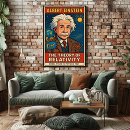Einstein Relativity Vintage Science Wanderlust Poster