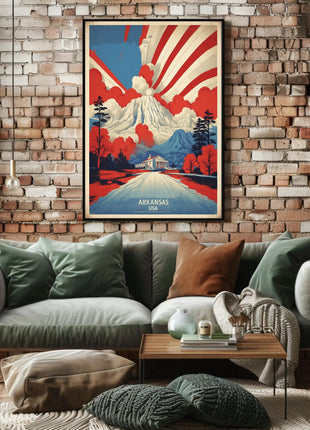 Arkansas Nature Landmarks Vintage Travel Poster